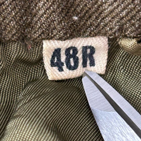 Vintage 60s Cropped Lined Wool Button Up Oversized Menswear Military Coa… - Picture 5 of 13